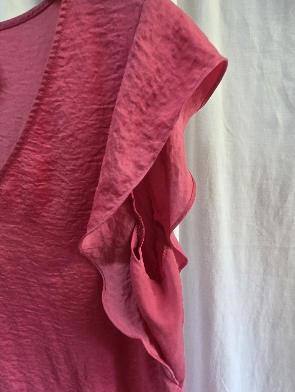 Cabi Pink V-Neck Ruffle Sleeve Top - Picture 2 of 5